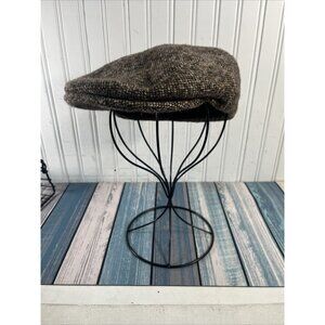 City Sport Flat Cap  Donegal Tweed Wool Multicolor Tan Weave S/M Hat
